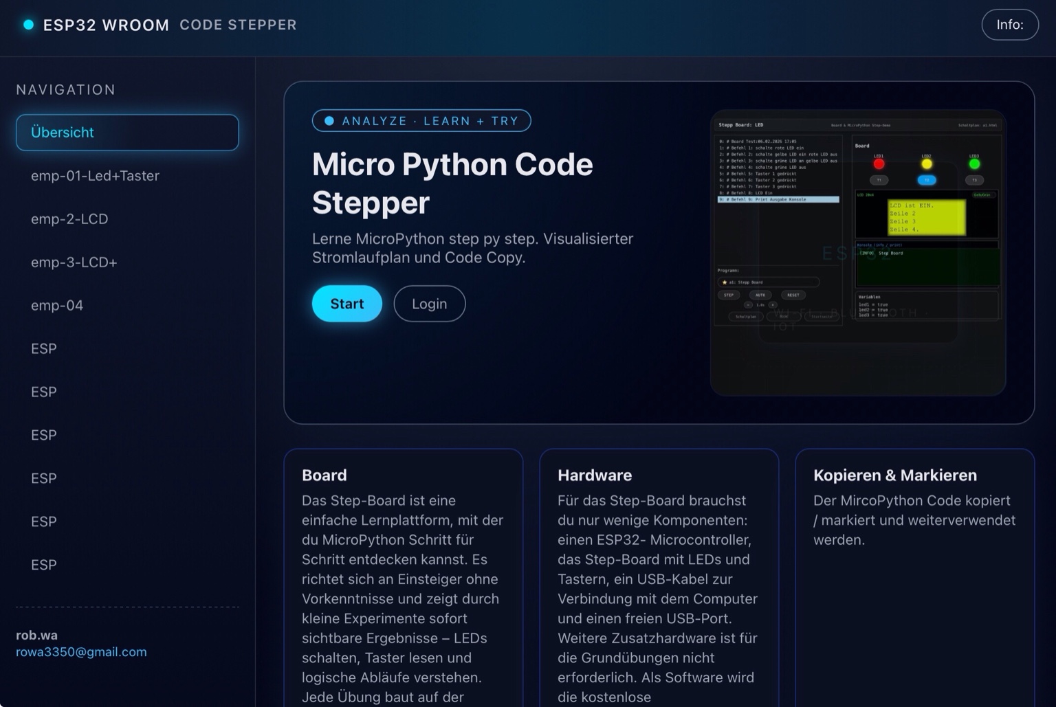 Micro Python Code Stepper – Startseite